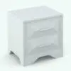 Revit night stand family in 3D and rendered in black and white (ambient occlusion style) to show the details better. Fully parametric, easy to use and ready to render, this realistic-looking night stand will take your renders to the next level. Get it today as part of the Pyramidal Drawers Bedroom Revit Furniture Set and see for yourself.