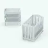 Rectangular Crib Revit Furniture Set in 3D and rendered without any materials (ambient occlusion style) to show the details better. This minimalistic set will add a touch of Scandinavian modernism to your projects while streamlining your Revit workflow. Ideal for making your renders look finished, this Rectangular Crib Revit Furniture Set take your projects to the next level in just a few clicks.