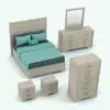 Rectangular Handles Bedroom Revit Furniture Set in 3D and rendered in a light colored wood finish with green textile accents for contrast. All the Revit families included in this set are fully parametric, very easy to use and ready to render. Just load them into your project (as a set or individually), select the materials (or use the provided ones) and hit the render button for instant results. Don't let this opportunity go by and add this Rectangular Handles Bedroom Revit Furniture Set to your personal assets today.