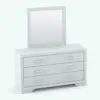 Revit dresser family in 3D and rendered in black and white (ambient occlusion style) to show the details and shapes better. This Revit family is fully parametric, easy to use and ready to render. Just load it into your project, load the textures (or use your own) and hit the render button for instant results. Ideal for modern interior design projects, this Revit dresser family will transform your spaces in just a few clicks.