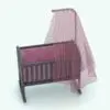 Rocking Cradle Revit Furniture Family in 3D and rendered with a gray wood finish and pink colored textiles. Ideal for home nurseries, day care facilities, apartments and more, this fully parametric Revit furniture family will make your 3D renderings look finished and alive. Get it now and see for yourself.