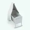 Rocking Cradle Revit Furniture Family in a different 3D view and rendered without any materials.