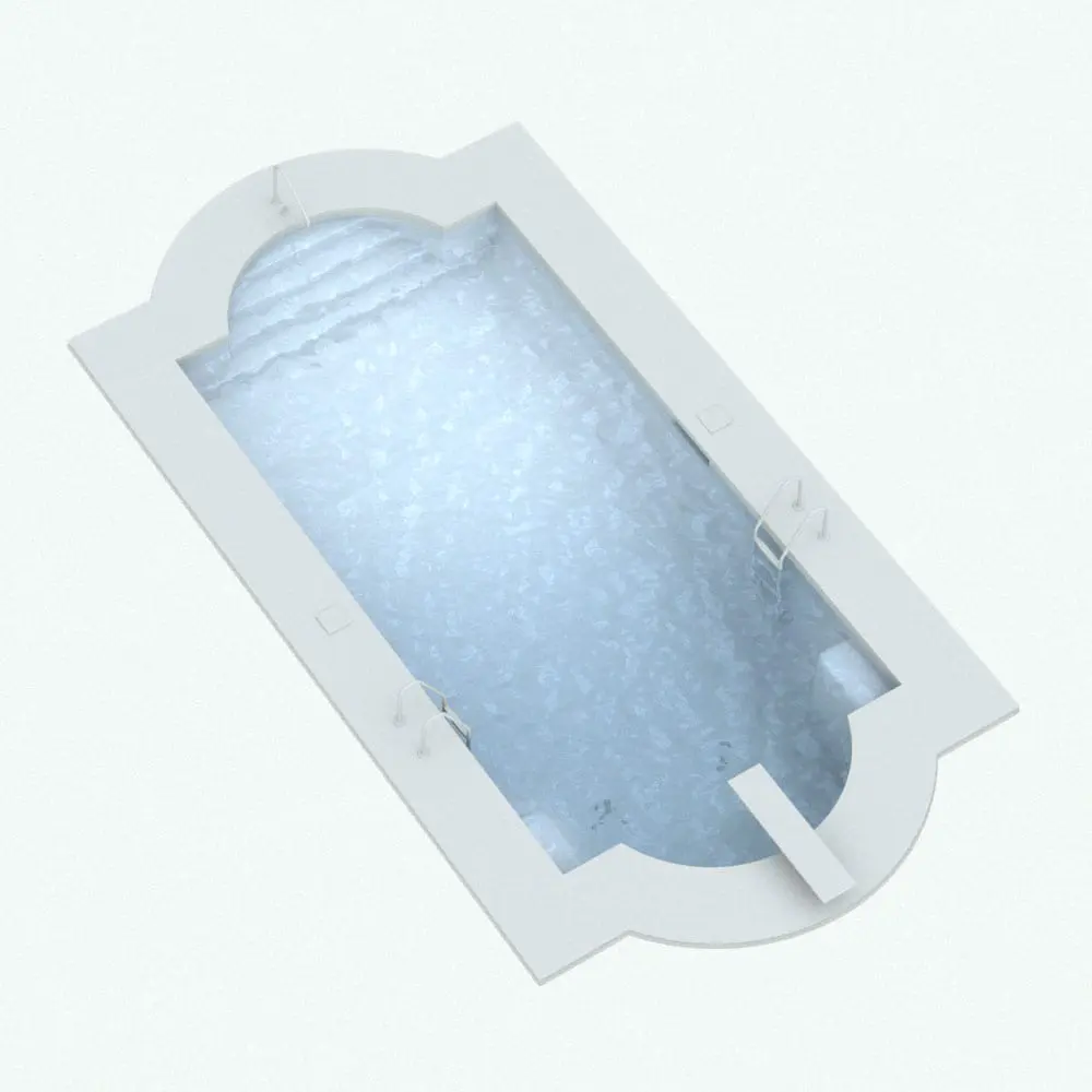 Revit Family / 3D Model - Roman Swimming Pool Revit Family Perspective Roman Swimming Pool Revit Family in 3D and rendered without any materials (ambient occlusion style) except for the water. This Revit family is fully parametric, very easy to use and render ready. Just load it into your project, load the provided textures (or use your own) and hit the render button for instant results. Ideal for adding a touch of luxury to your projects, this swimming pool Revit family will elevate your 3D renderings to new heights.