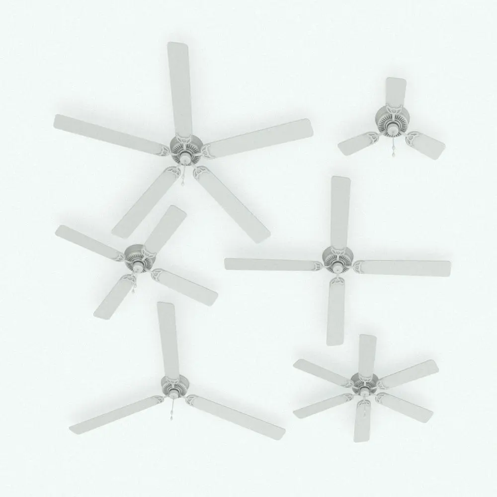 Revit Family / 3D Model - Simple Ceiling Fan Revit Family Variations Simple Ceiling Fan Revit Family in different sizes and configurations to showcase its parametric flexibility. Ideal for traditional to modern interior design projects, this ceiling fan Revit family will make your spaces stand out. Plus, it is part of our Revit FREE families, so get it today at no cost! (no credit card required).