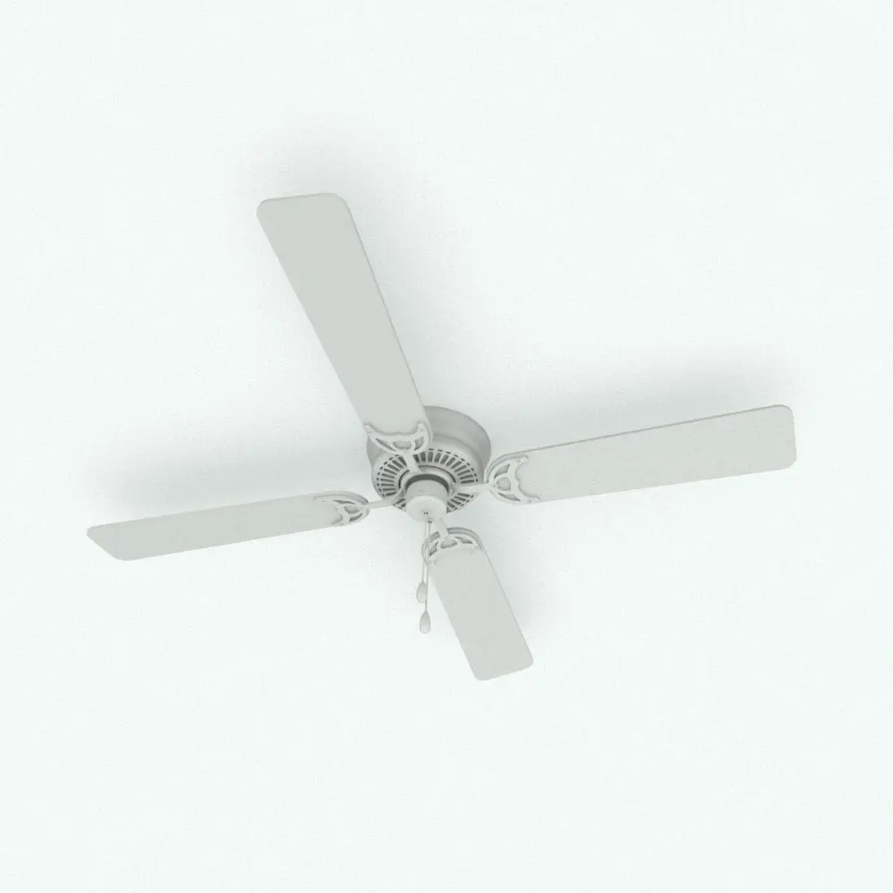 Revit Family / 3D Model - Simple Ceiling Fan Revit Family Perspective 1 Simple Ceiling Fan Revit Family in 3D and rendered in black and white (ambient occlusion style) to showcase the details and shapes better. This family is fully parametric, easy to use and ready to render. Just load it into your project, select the materials (or use the default ones) and hit the render button for instant results. Oh, and the best part is that it is FREE! Yes, it's part of our FREE Revit families category, so get it now at no cost and be part of the Blackbee3D family.