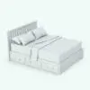 Revit bed family in 3D and rendered in black and white (ambient occlusion style) to showcase the details and shapes better. This bed is fully parametric, easy to use and ready to render. Just load it into your Revit project, select the size and the options and hit the render button for immediate results. Don't let this opportunity go by and add this Revit furniture set to your cart now.