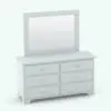 Revit dresser family in 3D and rendered in black and white (ambient occlusion style) to show the shapes better. Whether you're designing a modern, traditional or contemporary style interior project, this Revit dresser family will seamlessly blend with your architectural language.