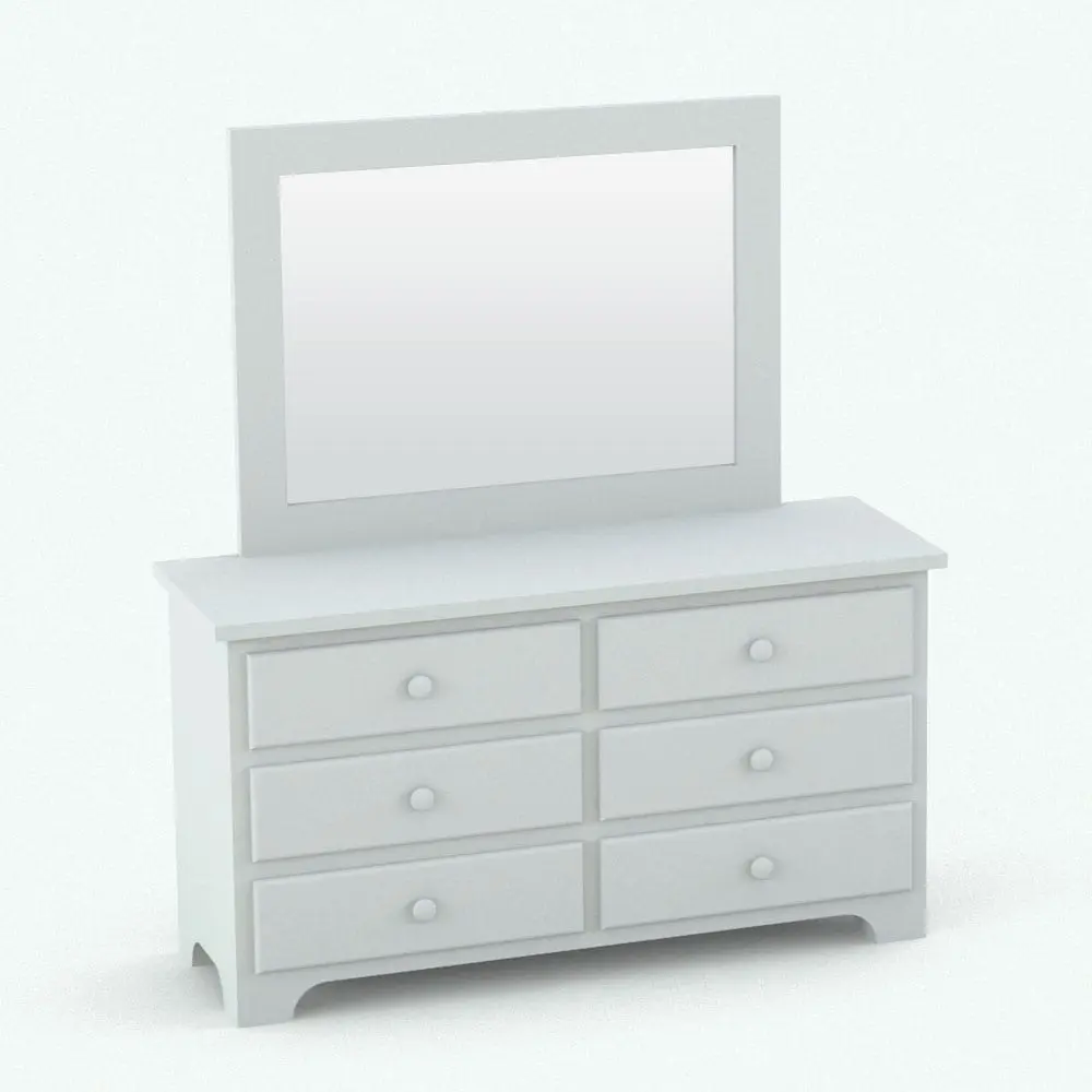 Revit Family / 3D Model - Dresser in this Circular Knobs Bedroom Revit Furniture Set Revit dresser family in 3D and rendered in black and white (ambient occlusion style) to show the shapes better. Whether you're designing a modern, traditional or contemporary style interior project, this Revit dresser family will seamlessly blend with your architectural language.