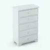 Revit chest of drawers in 3D and rendered without any materials to show the shapes better. This Revit family is fully parametric, easy to use and ready to render.