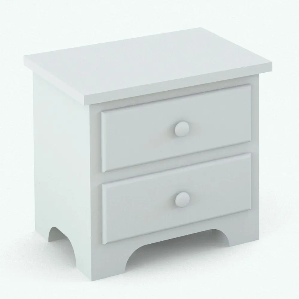 Revit Family / 3D Model - Night Stand in this Circular Knobs Bedroom Revit Furniture Set Night stand Revit family in 3D and rendered without any materials to show the shapes better. This Revit family is part of the Revit furniture set that also includes a bed, a dresser and a chest of drawers. All of which are fully parametric and will seamlessly blend into your projects. Get this night stand Revit family now (along with the set) and see for yourself.