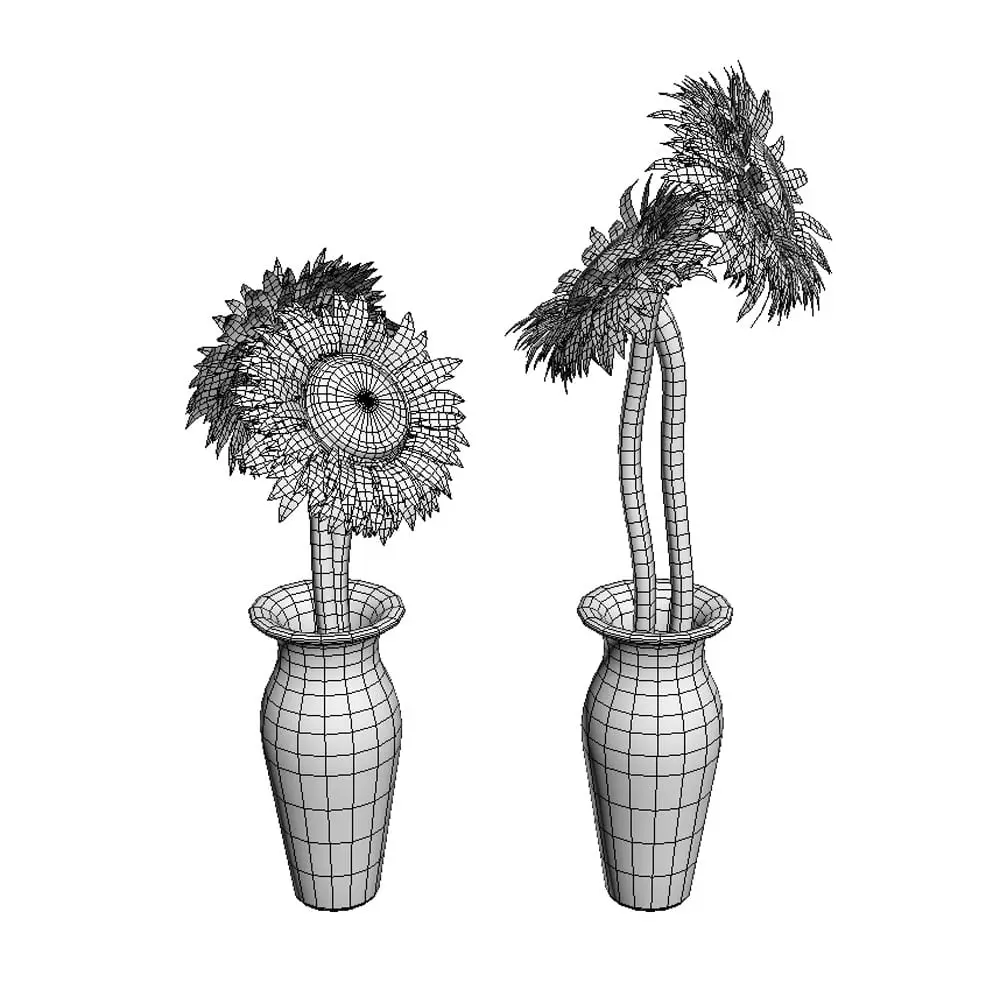 Revit Family / 3D Model - Sunflower 3D Max/FBX Wireframe Revit Family / 3D Model - Sunflower 3D Max/FBX Wireframe