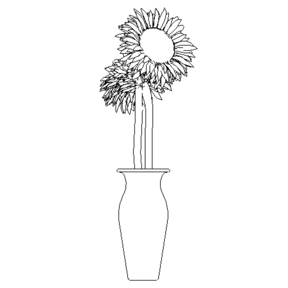 Revit Family / 3D Model - Sunflowers - Revit and AutoCAD Front View Revit Family / 3D Model - Sunflowers - Revit and AutoCAD Front View