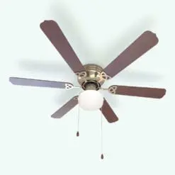 Big Light Traditional Revit Ceiling Fan in 3D and rendered with a cherry wood finish for the blades and gold metallic accents to create contrast. This Revit ceiling fan is fully parametric, easy to use and ready to render. Just load it into your project, select the materials (or use the default ones) and hit the render button for instant results. Ideal for traditional to contemporary interior design projects, this Big Light Traditional Revit Ceiling Fan will transform your spaces in just a few clicks.