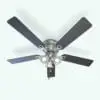 Traditional Stylish Ceiling Fan Revit Family in 3D and rendered with black glossy blades and silver housing and details. Ideal for living rooms, offices, hospitality spaces, bedrooms and more, this realistic looking Revit ceiling fan will make your 3D rendering stand out in just a few clicks.