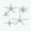 Traditional Stylish Ceiling Fan Revit Family shown in different sizes and configurations to showcase its parametric versatility. This ceiling fan Revit family allows you to change the number of blades, the length of the blades, the length of the chains, the materials and much more to make it speak the same design language as your project. Don't wait any longer and add this Traditional Stylish Ceiling Fan Revit Family to your cart today.