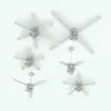 Traditional Refined Ceiling Fan Revit Family shown in different sizes and configurations to showcase its parametric flexibility. This Revit family allows you to change the number of blades, the length of the blades, the drop from the ceiling and much more to fully adapt it to your design aesthetic. Don't wait any longer and get this ceiling fan Revit fan today.