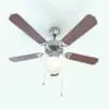 Traditional Ceiling Fan Revit Family in 3D and rendered with a cherry colored wood for the blades and metallic accents and housing. Ideal for living rooms, bedrooms, offices, hotels and many more types of spaces, this realistic and fully parametric ceiling fan Revit family will make your space stand out in just a few clicks.