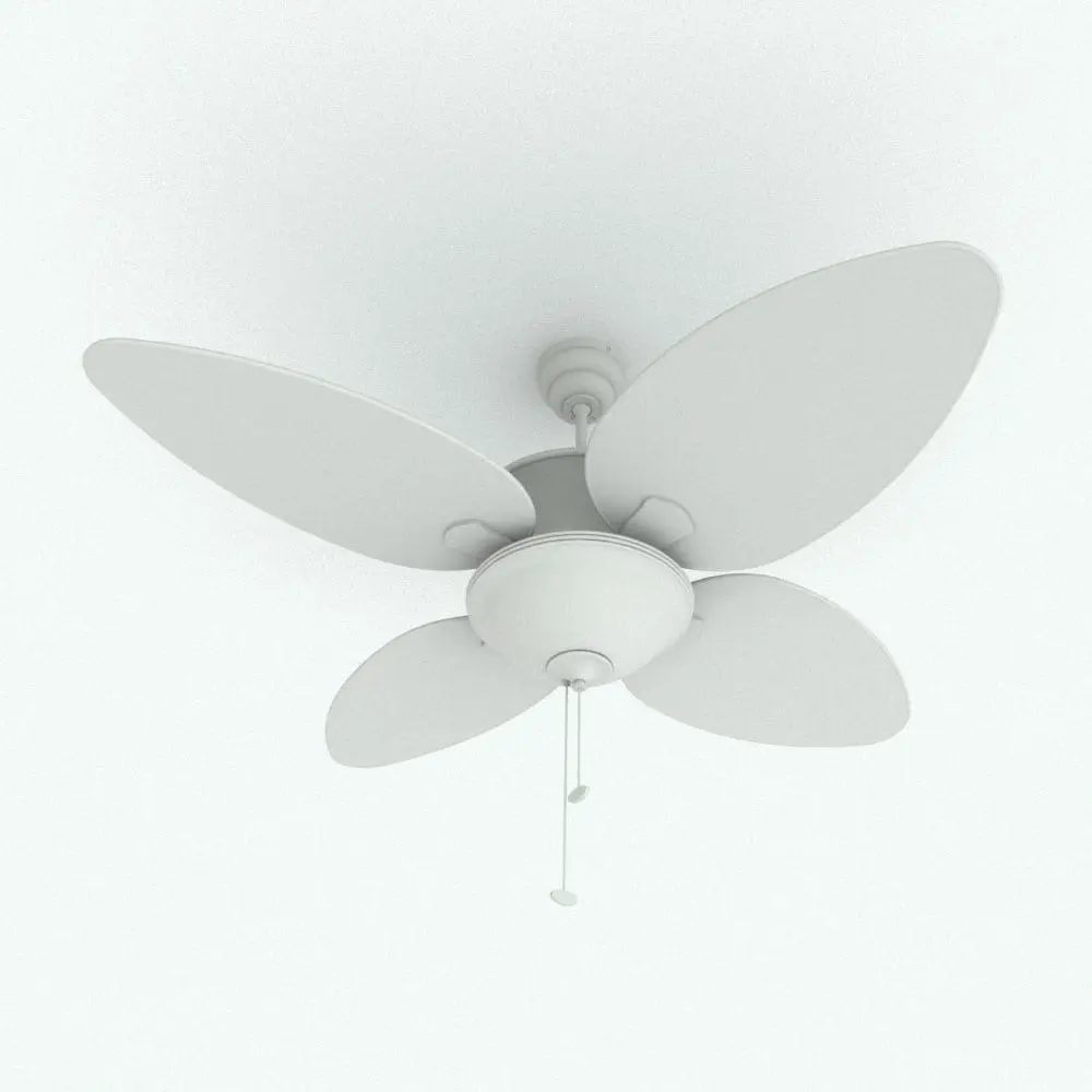 Revit Family / 3D Model - Lighted Tropical Ceiling Fan Revit Family Perspective 1 Lighted Tropical Ceiling Fan Revit Family in 3D and rendered in black and white (ambient occlusion style) to show the details and shapes better. Ideal for living rooms, hotel rooms, beach houses, outdoor settings and more, this fully parametric and easy to use ceiling fan Revit family will take your renders to the next level in just a few clicks.