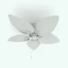 Tropical Ceiling Fan Revit Family in 3D and rendered in black and white (ambient occlusion style) to showcase the details better. Ideal for living rooms, bedrooms, hotels, bungalows, and many other spaces, this charming-looking Revit ceiling fan will elevate your renders to new heights in just a few clicks.