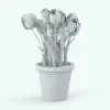 Tulips Revit Flowers Family in 3D and rendered in black and white (ambient occlusion style) to showcase the details better. Ideal for adding a touch of charm and livability to your projects, this Revit flowers family will transform your spaces in just a few clicks. Get it today and see for yourself.