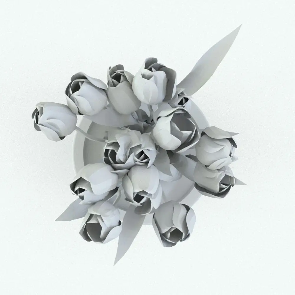 Revit Family / 3D Model - Tulips Revit Flowers Family Top View Tulips Revit Flowers Family in top view and rendered without any materials to showcase the details better. This Revit family is fully parametric, very easy to use and ready to render. Just load it into your project, select the size and materials (in case you want a different look) and hit the render button for instant results. Don't wait any longer and add this Tulips Revit Flowers Family to your cart today.