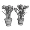 Revit Family / 3D Model - Tulips 3D Max/FBX Wireframe