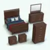 Vintage Handles Bedroom Revit Furniture Set in 3D and rendered in a dark cherry wood finish with red, blue and gray fabrics to add contrast. All the Revit families in this furniture set are fully parametric, easy to use and ready to render. Whether you're aiming for a traditional look or a vintage one, this bedroom Revit furniture set will make your spaces look finished in just a few clicks. Get it now and see for yourself.