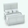 Revit bed family in a different view to see all the shapes and details all around. Ideal for traditional and vintage designs, this Revit bed family will elevate your renders to new heights in just a few clicks.