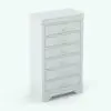 Revit chest of drawers in 3D and rendered in black and white. Whether you use it as part of the Revit furniture set (bed, dresser and night stand) or individually, this Revit chest of drawers will shine in your renders.