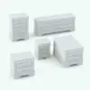 Revit night stand family shown in different sizes and configurations. Whether you use it standalone or as part of the set, this night stand will let you change the overall dimensions (width, depth and height) as well as the number of drawers so you can perfectly fit it to your project. Don't let this opportunity pass and add this night stand, which is part of the Vintage Handles Bedroom Revit Furniture Set to your assets today.
