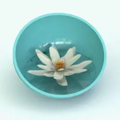 Water Lily Revit Plant Family in 3D and rendered in a light blue bowl. Ideal for interior or exterior design projects, this and all our Revit flowers and plants are created with a hybrid technology that allows they to look realistic in any setting. Additionally, all our Revit plants include 3D Max, AutoCAD and FBX version so you can use them in different platforms.