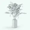 White Lilies Revit Flowers Family in 3D and rendered in black and white to see the shapes better. Ideal to add a touch of charm and elegance to your 3D renderings and Revit projects, these Revit flowers will transform your spaces in just a few clicks and make them look alive and finished. Get it today and see for yourself.