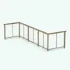 Wood and Cables Revit Railing Family in 3D and rendered with a light colored wood finish and metallic cables. This Revit family is fully parametric, easy to use and ready to render. Just open the provided RVT file and copy the railings into your own project (regular copy-paste). Then delete them from your project and use them via the Revit railing tool. As easy as that!