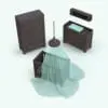 Wooden Nursery Revit Furniture Set With Canopy in 3D and rendered with a dark chocolate colored wood finish and teal colored textile accents. All 4 pieces in this Revit furniture set are fully parametric, easy to use and ready to render. Just load them into your project (individually or as a set), select the materials (or use the provided ones) and hit the render button for instant results. Don't let this opportunity go by and add this Wooden Nursery Revit Furniture Set to your cart today.