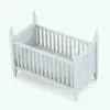 Crib Revit furniture family in 3D and rendered in black and white (ambient occlusion style). The X-shape design makes this family look modern, yet rustic, which aligns to many design languages. Get this 4-piece X-Shapes Nursery Revit Furniture Set today and elevate your projects and 3D renderings to new heights today.