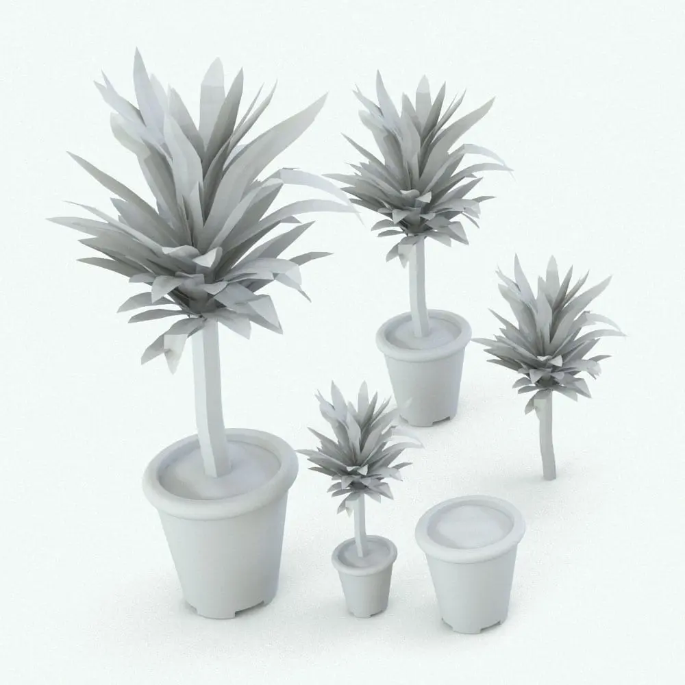 Revit Family / 3D Model - Yucca Revit Plant Family Variations Yucca Revit Plant Family in different sizes and configurations. As seen on the image, this Revit plant allows you to turn on/off either the plant or the pot. This way, you can mix and match plants and pots from other Revit plants from our catalog. Get it today and be part of the Blackbee3D family.
