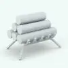 Revit log grate family included in this Revit fireplace family for added realism and configurations.