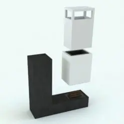 L-Shape Fireplace Revit Family rendered in 3D with black and white finishes to give it a minimalistic look. Ideal for contemporary, minimalistic, Scandinavian and modern interiors, this fully parametric and easy to use Revit fireplace will transform your spaces in just a few clicks.