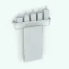 Metal Towel Revit Shelf Family in 3D and rendered in black and white (ambient occlusion style) to show the details better. This Revit family is fully parametric and the towel was created with a hybrid approach so you can get photorealistic results and textures that wrap around naturally. Don't wait any longer and get this Revit shelf family today.
