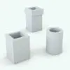 Revit chimney styles included in this Modern Conical Metallic Revit Fireplace Family.