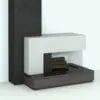 Modern Side Exhaust Revit Fireplace Family in 3D and rendered in black and white paint finish and a wooden heart. Ideal for modern and contemporary interior design projects, this fully parametric Revit fireplace family will complement your renders to make them look cozy, elegant and finished. Get it today and see for yourself.