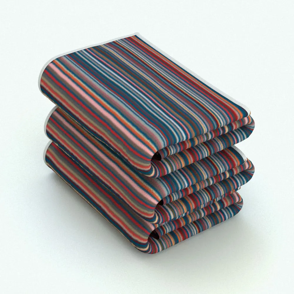 Revit Family / 3D Model - Stack of Towels Revit Family Rendered in Revit Stack of Towels Revit Family in 3D and rendered using a multicolored striped material, which is included in this Revit family. Ideal to dress up your bathroom projects, this stack of towels (which also comes in a single towel format) will make your renders look livable and finished. Don't wait any longer and add this Stack of Towels Revit Family to your cart today.