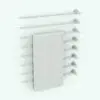 Towel Revit Radiator Family in 3D and rendered without any materials (ambient occlusion style) to showcase the details and shapes better. This Revit family is fully parametric and the towel was created with a hybrid approach to make it look natural and have textures wrap around it as they would in real life. This makes it even more realistic in your renders. Don't wait any longer and add this Towel Revit Radiator Family to your cart today.