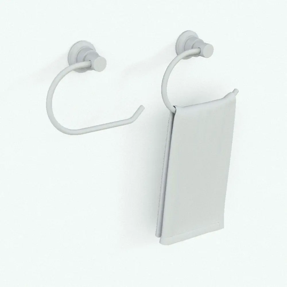 Revit Family / 3D Model - Hand Towel Revit Holder Ring Wall Mounted Variations Hand Towel Revit Holder Ring Wall Mounted shown in the different available configurations. Whether you need the holder on its own or with the towel, this Revit family will give you both options. The Revit towel in this family is created using a hybrid approach. This ensures that the shape, as well as the materials wrap around realistically. Don't wait any longer and add this Hand Towel Revit Holder Ring Wall Mounted to your cart today.