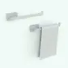 Hand Towel Revit Holder Arm Wall Mounted shown in the two options that it comes with: holder arm on its own, or holder with hand towel on it. This Revit family includes the textures shown on the main image and the towel shapes and materials will look realistic (regardless of what textures you use). Don't wait any longer and add this Hand Towel Revit Holder Arm to your cart today.