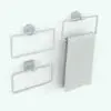 Hand Towel Revit Holder Family Rectangular shown in different configurations. This Revit family allows you to change the cross-section of the holder from circular to rectangular, as well as the shape of the mounting bracket (from round to square). Additionally you can turn the towel on/off to create different looks. Don't wait any longer and add this Hand Towel Revit Holder Family to your cart today.