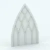 Gothic Revit headboard family shown in 3D and rendered in black and white on its own so you can see its base. This headboard is part of the Gothic Headboard Revit Bed Family shown on the main image of this product. Don't wait any longer and add this Revit bed family (that also includes the headboard) to your assets today.