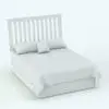 Revit Bed Family With Slats Headboard in 3D and rendered without any materials (ambient occlusion style) to showcase the details better. This Revit family's soft elements (comforter, pillows and cushion) are created with a hybrid approach so you can have very realistic looking elements not just in terms of shape, but also in terms of materials (materials will wrap around naturally on all these elements). Don't let this opportunity go by and add this Revit Bed Family With Slats Headboard to your personal assets now.