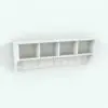 Storage Revit Shelf Family With Coat Hanger in 3D and rendered in black and white (ambient occlusion style) to showcase the shapes better. Whether you need it for residential, commercial or hospitality projects, this Revit shelf family will complement your renders perfectly and take them to the next level.