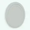 Circular/Oval Picture Frame Revit Family With Insets in 3D and rendered in black and white (ambient occlusion style) to show the details better. Whether you need a complement to your projects or a focal point, this picture frame Revit family will serve both purposes. Get it today and see for yourself.